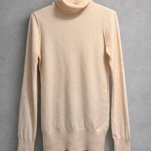 J.Crew Wool Cashmere Blend Turtleneck Sweater Small Peachy Cream